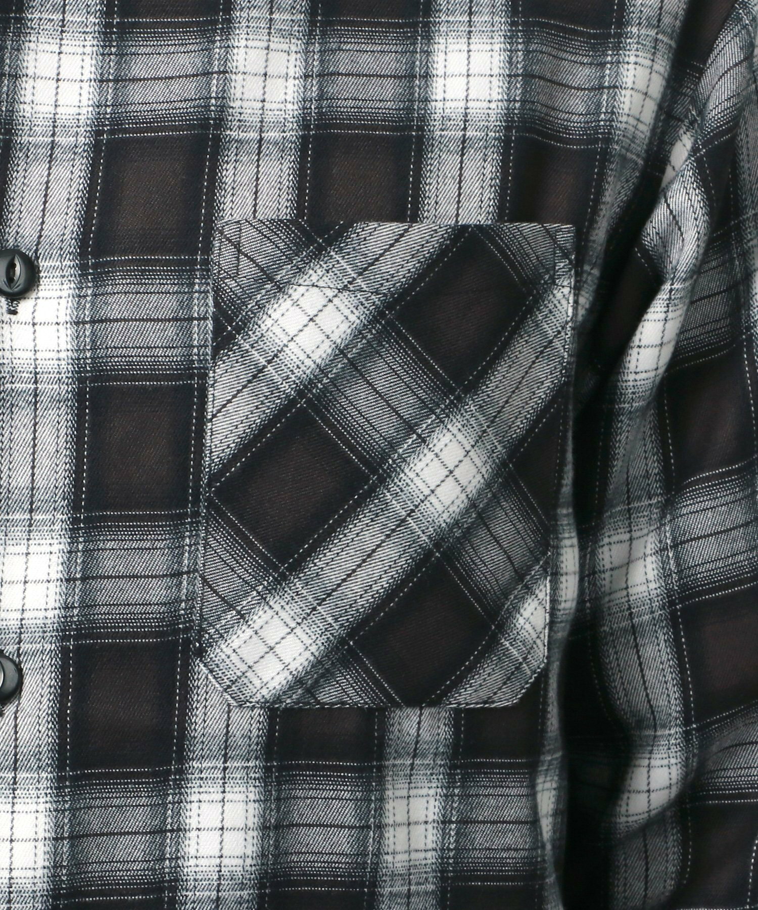 MRU チェックシャツ メンズ オンブレチェック カジュアル